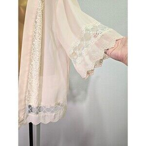 Coquette Chiffon Lace Sheer Robe Bed Jacket Small Cream Delicate Dainty Feminine